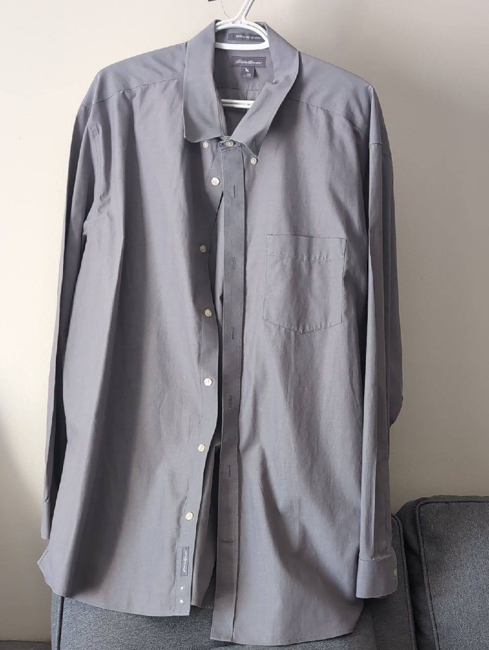 Eddie Bauer Men's Long-Sleeve Button-Up Shirt —  2XL Gray
